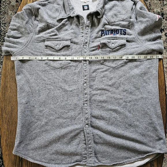 Levi's NFL New England Patriots Western Button-Up Jacket Gray Size Men's Large - Picture 10 of 16